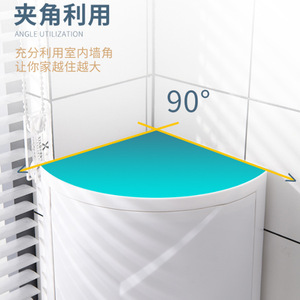 Estante giratorio triangular de 3 niveles de plástico para baño, cocina, estante de esquina con productos de cuidado personal - Product Image 2