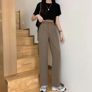 Pantalon large décontracté taille haute style coréen vintage pour femme, coupe bootcut fluide, en stock, nouvelle collection été 2024 - Product Image 4