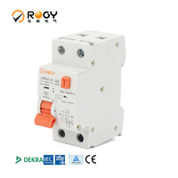 Disjoncteur différentiel industriel JVRO65-63 1P+N RCBO, protection contre les surcharges, capacité de coupure 6kA, montage sur rail DIN, en plastique