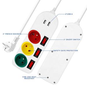 Nouveau Design <span class=keywords><strong>pologne</strong></span> populaire 3 <span class=keywords><strong>prises</strong></span> ca 2 <span class=keywords><strong>prises</strong></span> d'extension d'alimentation électrique individuelles usb - Product Image 3