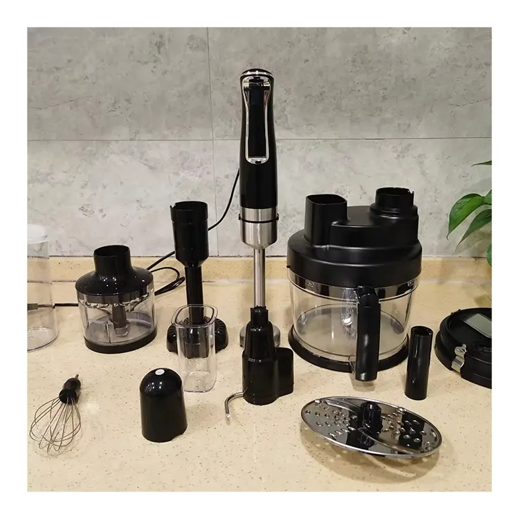 ไฟฟ้าในครัวเรือน 1500W 2L เครื่องเตรียมอาหาร 400ml chopper 600ml ถ้วยตวงพร้อมฝาปิด SS เท้ารายการใหม่เครื่องปั่นมือ