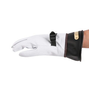 Deri eldiven ile 11 "500V siyah boyut 9 elektrik yalıtım kauçuk eldiven - Product Image 1