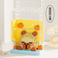 Ensemble de blocs de construction miniatures Square Zoo - 12 figurines d'animaux mignons avec vitrine, jouets éducatifs DIY pour enfants, cadeaux