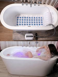 <span class=keywords><strong>Tapis</strong></span> de Bain à Bulles pour <span class=keywords><strong>Spa</strong></span> à Domicile, Jets de Massage Corporel Complet, Lumière Ambiante Multicolore, Conception Antidérapante, Télécommande, Oreiller <span class=keywords><strong>Gonflable</strong></span> pour le Cou - Product Image 5
