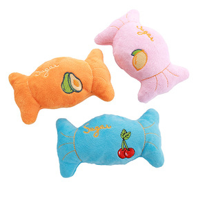 Nouveau <span class=keywords><strong>jouet</strong></span> à mâcher <span class=keywords><strong>pour</strong></span> <span class=keywords><strong>chien</strong></span> en peluche multicolore en forme de bonbon, <span class=keywords><strong>jouet</strong></span> couineur doux <span class=keywords><strong>pour</strong></span> le nettoyage des dents et le soulagement de l'ennui du <span class=keywords><strong>chien</strong></span> - Product Image 1