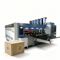 Machine d'impression, de rainurage et de découpe à vitesse moyenne pour cartons ondulés, machine de fabrication de boîtes, imprimante flexographique, machine de découpe