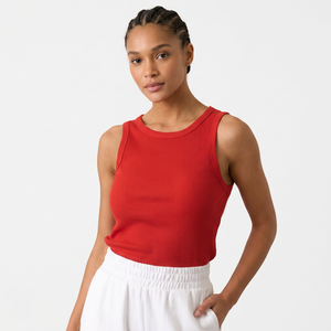 Women's Long Tank <b>Top</b> Knitted Feathers 100% Cotton Eco-Friendly Breathable Summer OEM Manufacturer Bulk Wholesale Casual - Product Image 1