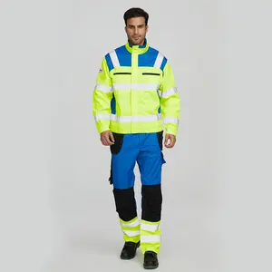 XinKe Jaket Keselamatan Reflektif Hi Vis, Pakaian Kerja Visibilitas Tinggi