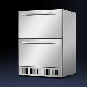 Grande frigorifero da ristorante frigorifero a doppio cassetto sottopiano per interni ed esterni con porta solida