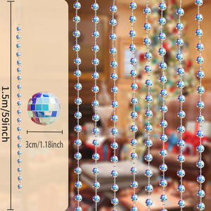 ม่านลูกปัดกระจกทรงกลมแบบดิสโก้ม่านประตูกระจกพลาสติกสำหรับตกแต่งห้องนั่งเล่นของตกแต่งงานปาร์ตี้ที่แขวน - Product Image 2