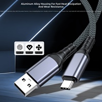 Câble de transfert de données haute vitesse USB 3.2 Gen 2 10 Gbps, USB-C Type C 3A, câble de charge rapide pour téléphones mobiles, SDD portable