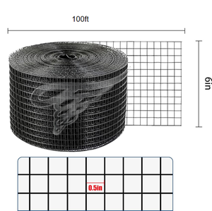 6 pulgadas negro PVC recubierto 1,5mm Panel Solar Bird Blocker Mesh Critter Guard Mesh Kit de malla solar 70 piezas Sujetadores de aluminio - Product Image 1