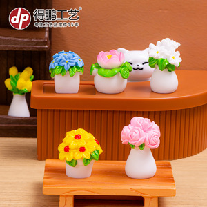 Dp Miniature Resin Flower Pots Floral Decor For Home Desktop Display - Product Image 1