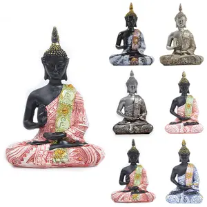 Miniatura Estátua Buda Natureza Arenito Fengshui Tailândia Buda Escultura Hindu Figurine Home Ornamento Decorativo