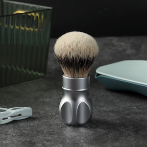 Pennello da Barba Yaqi <span class=keywords><strong>Gemini</strong></span> 24mm con Manico in Metallo Cromato Opaco e Setole di Tasso Argentato per Uomo - Product Image 6