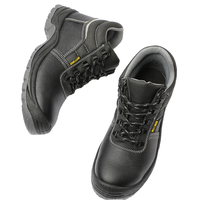 Bottes de Sécurité Industrielles Montantes Anti-Écrasement, Imperméables, Respirantes en Cuir et Acier Doux