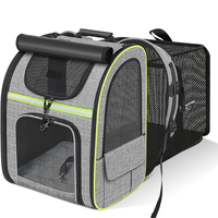 Sac à dos de transport pour animaux Oxford avec fenêtre transparente, respirant, carré, souple, pour chats et chiens, approuvé par les compagnies aériennes