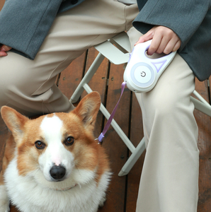 Correa retráctil para perros de nuevo estilo, sin enredos Mango antideslizante, liberación de bloqueo manual, patrón sólido, cuerda de plástico de nailon para perros - Product Image 3