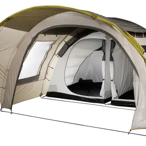 Outdoor Glamping 6-10 Persons Family Tunnel Tents Large Waterproof 3 Room Camping Tent
