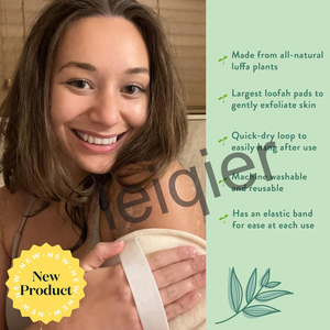 Esponjas Exfoliantes Naturales de Luffa con Logotipo Personalizado, Extra Grandes, con Correa Elástica, Hechas de la Planta Luffa - Product Image 6