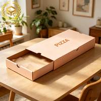 Boîte à pizza rectangulaire à tiroir, personnalisable, pour emporter, emballage alimentaire de qualité alimentaire, boîte de rangement pour aliments