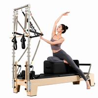 Equipo de Rehabilitación Comercial Personalizado de Primera Calidad, Torre de Pilates de Madera Ajustable, Portátil y Duradera