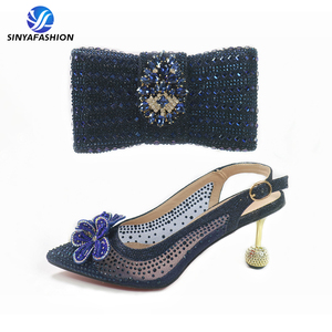 Sinya <span class=keywords><strong>tacco</strong></span> alto scarpe italiane <span class=keywords><strong>con</strong></span> borsa nigeriano <span class=keywords><strong>con</strong></span> pietre scarpe di corrispondenza borsa per le donne occasione - Product Image 5