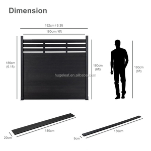 Paneles de Cerca de Privacidad Modernos para Jardín, Semi-Cerrados, con Revestimiento de Malla y Postes - Product Image 2