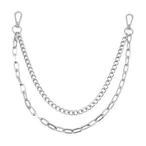 Double Layer Pants <b>Chain</b> Zinc Alloy Hip Hop Street Fashion <b>Waist</b> <b>Chain</b> For Daily Wear - Product Image 5