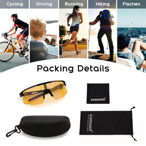 Gafas de Ciclismo Deportivas con Lentes Grandes de Media Montura y Protección UV400, Patentadas, para Bicicleta de Montaña y Carretera, Béisbol, Cricket, Pickleball - Product Image 3