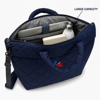 Grand sac à bandoulière matelassé et rembourré en nylon recyclé imperméable pour femme avec sangle réglable – Direct Usine