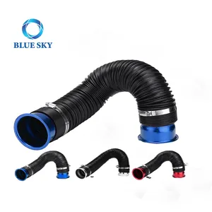 Custom Universal 3 ''Flexible Car Cold Air Intake Mangueira Filtro Tubo Telescópico Tubo Duct Kit