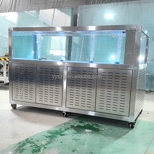 Venta al por mayor de fábrica: Estante comercial personalizado de acero inoxidable de alta resistencia con ruedas para acuarios de lujo para exteriores, para tiendas de mariscos. - Product Image 2