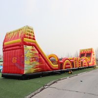 Flaming Charge gonflable parcours d'obstacles aire de jeux enfants activités sportives maison de rebond jeu de parcours d'obstacles gonflable pour enfant