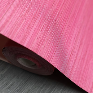 Mywind lüks duvar kağıdı gül kırmızı Abaca kumaş Grasscloth desen iç ev ofis hastane duvar kaplamaları için Modern tasarım