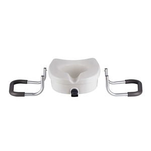 MSMT HDPE Portable <strong>Raised</strong> Bathroom <strong>Toilet</strong> <strong>Seat</strong> <strong>with</strong> 5\" <strong>Handle</strong> Arm <strong>Toilet</strong> Riser Lift <strong>Seat</strong> for Most <strong>Toilets</strong> Handicap Accessible - Product Image 4