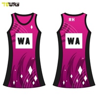 Uniformes de Tenis y Netball A+W Baratos, 100% Poliéster Teñido en Prenda con Bordado de Cuentas, en Venta
