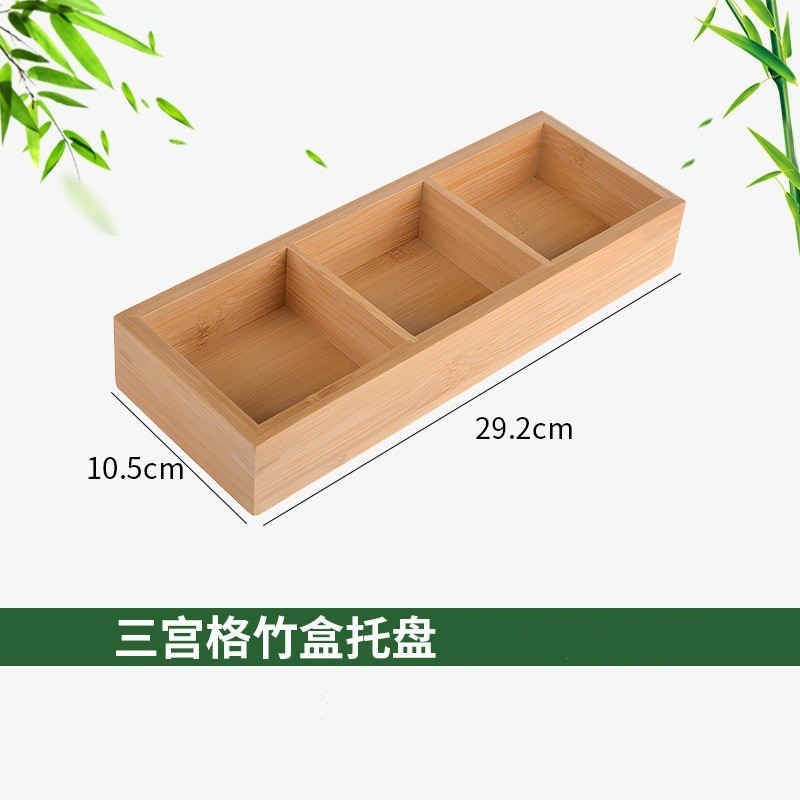 Three-compartment bamboo box 30*10