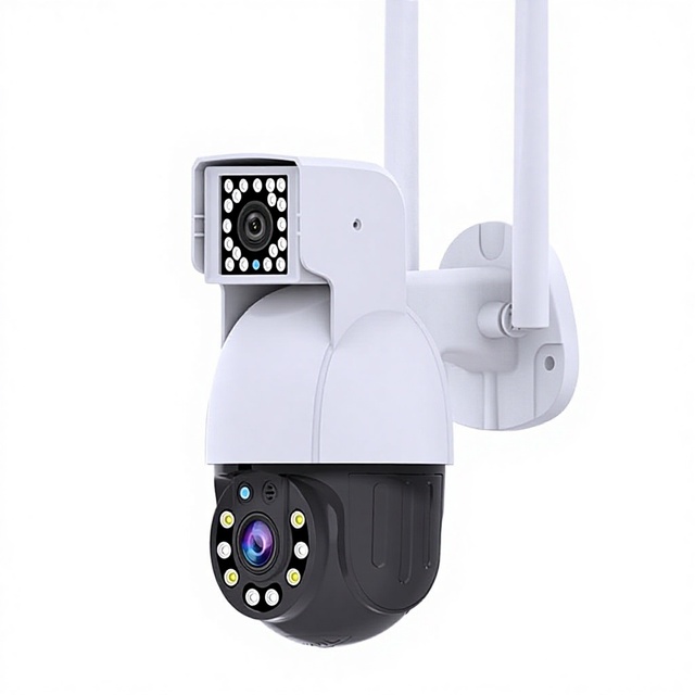 Zoom Camera 1080P PTZ WiFi IP Camera Outdoor with Dual Lens Audio Intercom Automatic Tracking