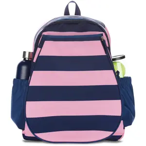 Custom logo cute stripes of color casual sports backpack for ladies tennis bag backpack