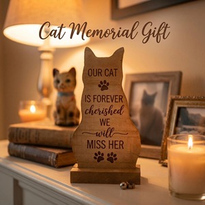 Custom Wooden Pet <b>Memorial</b> Plaque Manufacturer Personalized Cat Remembrance <b>Gift</b> Bulk Supplier Vietnam - Product Image 6