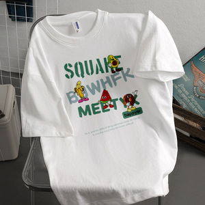 T-<span class=keywords><strong>shirt</strong></span> d'été décontracté à manches mi-longues pour femmes 100% coton avec imprimé dessin animé coupe ample XXS XS taille pour - Product Image 6