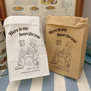 Emballage jetable personnalisé YS pour biscuits à long pain <span class=keywords><strong>sac</strong></span> à pain en papier <span class=keywords><strong>maison</strong></span> biodégradable <span class=keywords><strong>sac</strong></span> en papier kraft pour boulangerie sucre alimentaire - Product Image 1