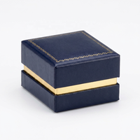 Boîte rigide en papier avec couvercle et base amovibles, en cuir PU, pour bijoux, avec insert en velours, pour bague, pendentif, boîte cadeau, logo personnalisé
