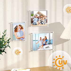 Rõ Ràng <span class=keywords><strong>Acrylic</strong></span> Khung Hình Cho Tường Hiện Đại Không Khung Hình Ảnh Lucite Trong Suốt Hình Khối Vuông Nổi Treo Khung Ảnh - Product Image 2