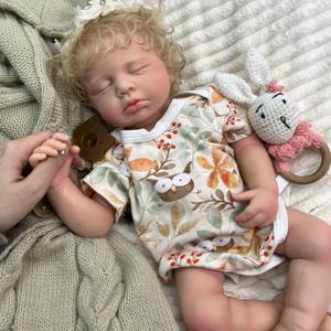 Poupée Reborn Authentique en Silicone Plein Corps de 20 Pouces, Bouche Ouverte avec Sucette, Modèle Endormi, Jouet Doux pour l'Éducation des Nouveau-nés - Product Image 3