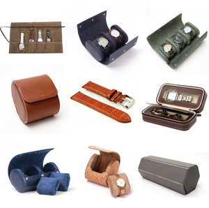 luxury Gift three quartz watches case round shape leather watch box