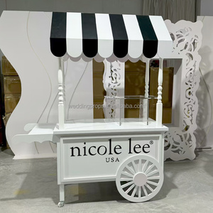 Chariot pliable personnalisable pour fleurs, chariot mobile pour aliments, chariot à charcuterie avec parasol, vente en gros en ligne - Product Image 4