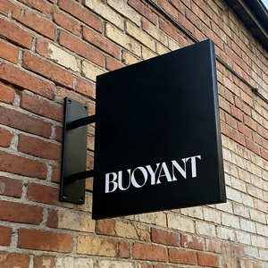 Custom Square Outdoor Shop <b>Wall</b> Blade <b>Signs</b> Hanging Advertising Sign for Business Restaurant Logo Name - Product Image 3