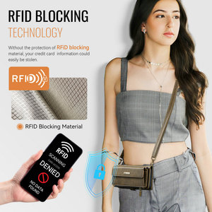 Cartera con Cremallera para <span class=keywords><strong>Mujer</strong></span> CaseMe, Bolso Bandolera Multifuncional de PU para iPhone 15 - Product Image 3